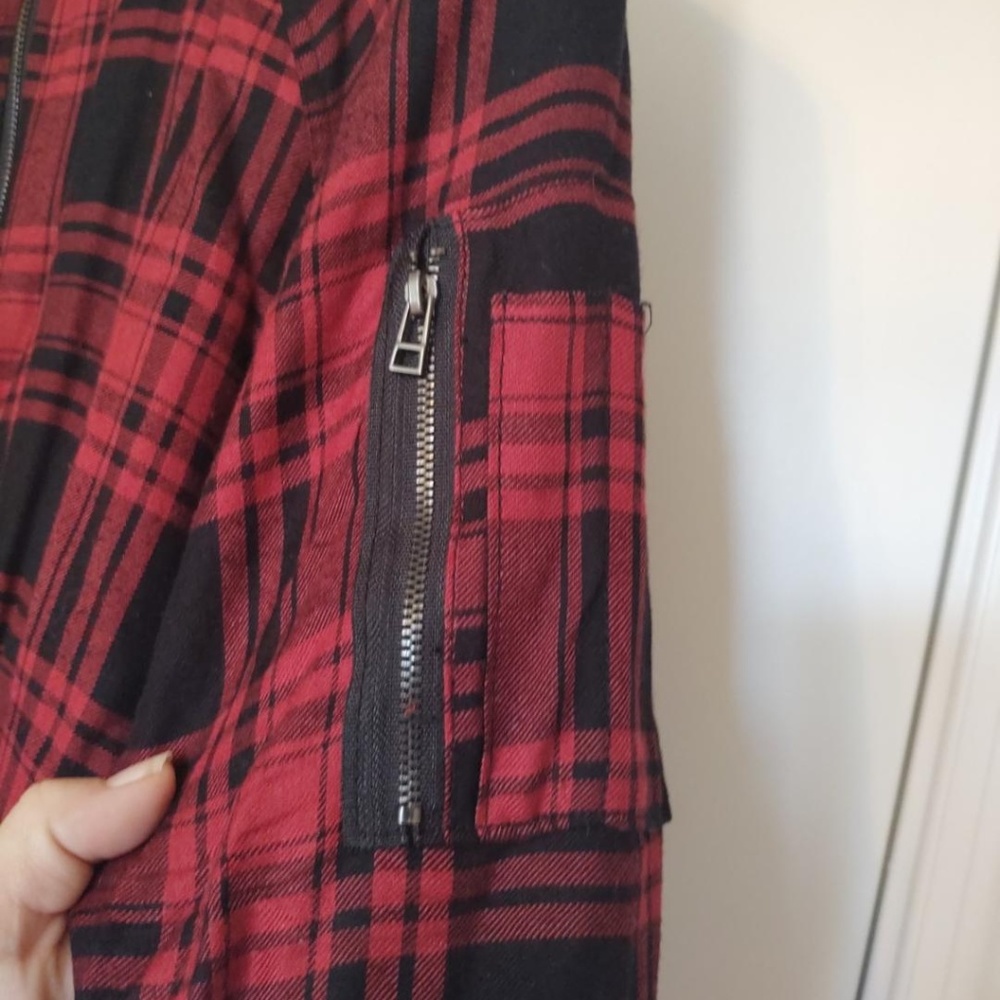Red and Black Checker Bomber Jacket By "Sanctuary" - Picture 3 of 7